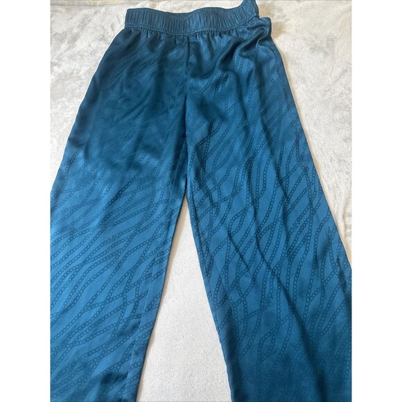 Women’s Michael Kors Pull on Pants Blue Teal Wide Leg Small - Picture 4 of 12